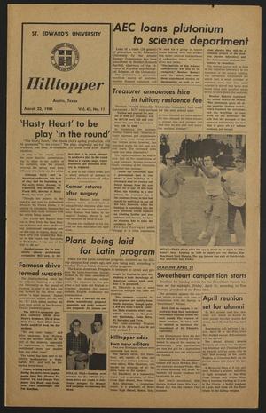 Primary view of object titled 'Hilltopper (Austin, Tex.), Vol. 45, No. 11, Ed. 1 Wednesday, March 22, 1961'.