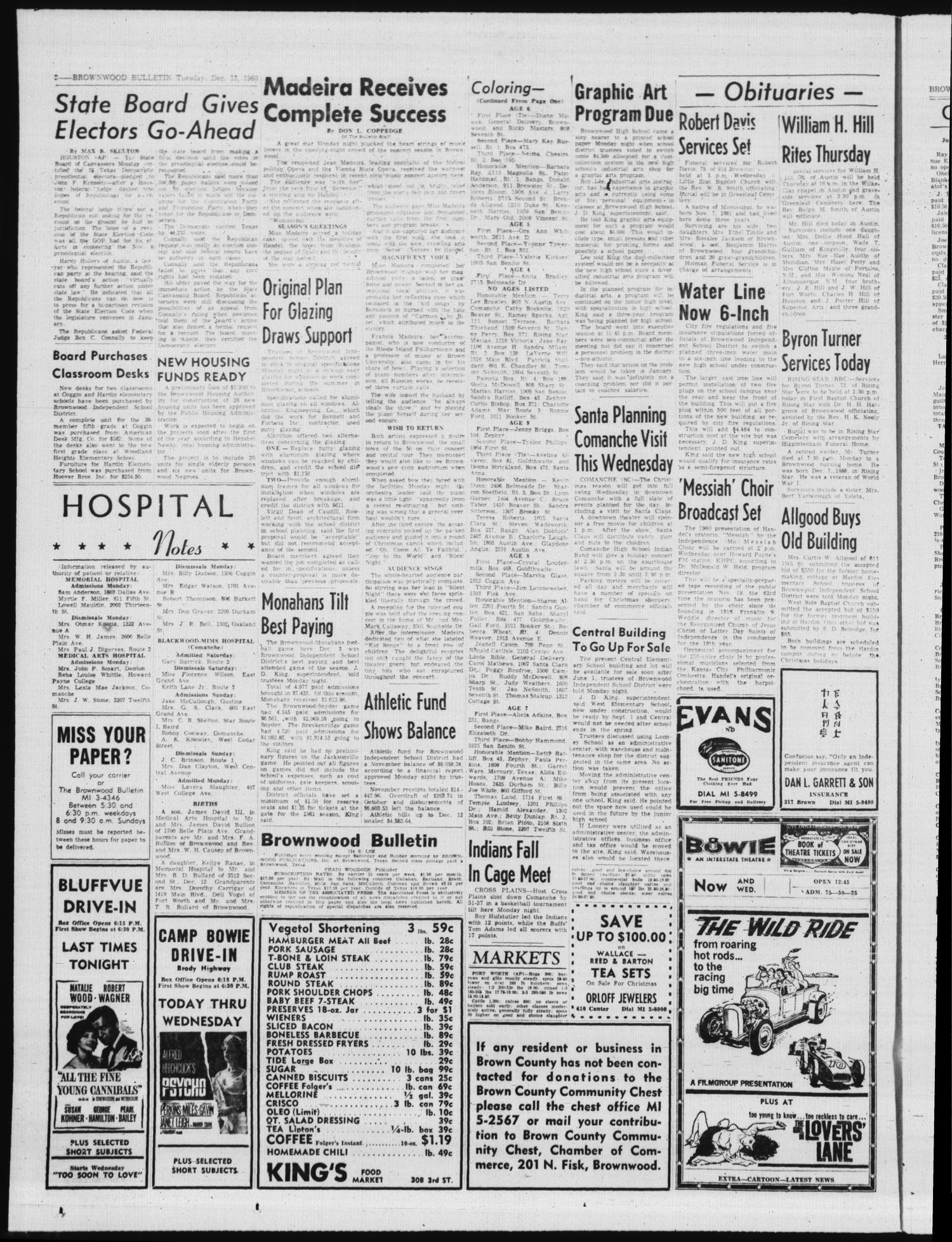 Brownwood Bulletin (Brownwood, Tex.), Vol. 61, No. 51, Ed. 1 Tuesday, December 13, 1960
                                                
                                                    [Sequence #]: 2 of 10
                                                