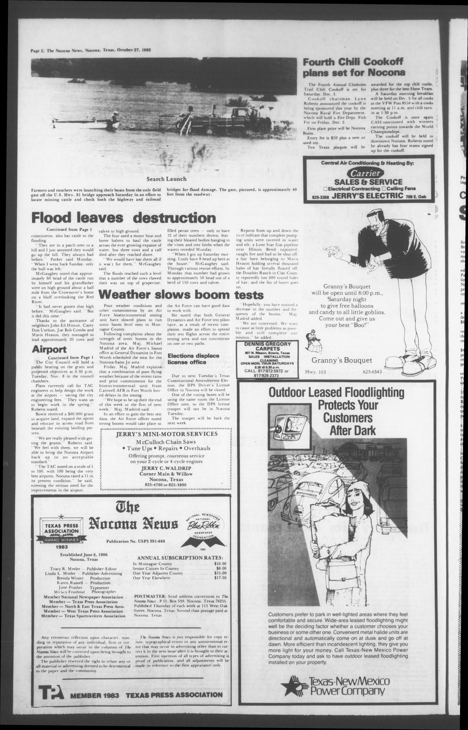 The Nocona News (Nocona, Tex.), Vol. 78, No. 22, Ed. 1 Thursday, October 27, 1983
                                                
                                                    [Sequence #]: 2 of 16
                                                