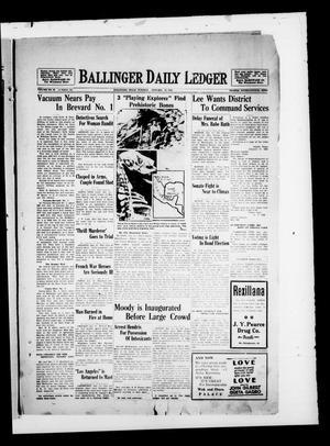 Primary view of object titled 'Ballinger Daily Ledger (Ballinger, Tex.), Vol. 23, No. 240, Ed. 1 Tuesday, January 15, 1929'.