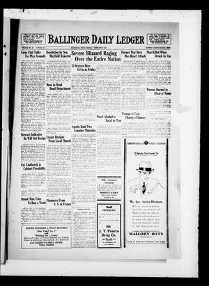 Primary view of Ballinger Daily Ledger (Ballinger, Tex.), Vol. 23, No. 261, Ed. 1 Friday, February 8, 1929