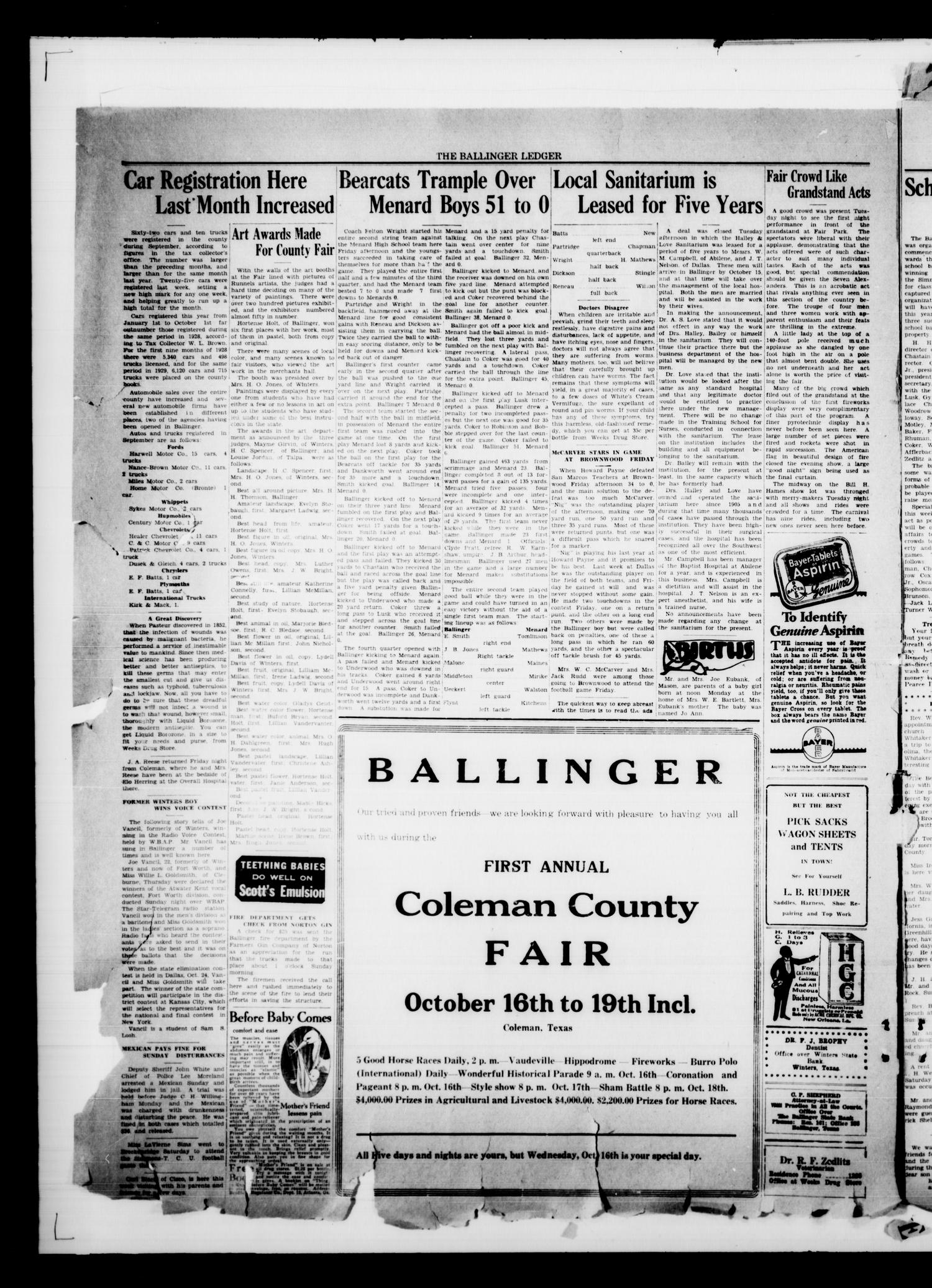 The Banner-Ledger (Ballinger, Tex.), Vol. 49, No. 4, Ed. 1 Friday, October 11, 1929
                                                
                                                    [Sequence #]: 4 of 6
                                                