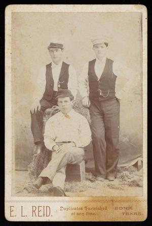 Primary view of object titled '[Three Young Men Posing for a Portrait]'.