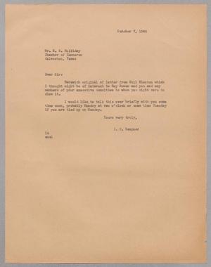 Primary view of object titled '[Letter from Isaac Herbert Kempner to E. S. Holliday, October 7, 1944]'.