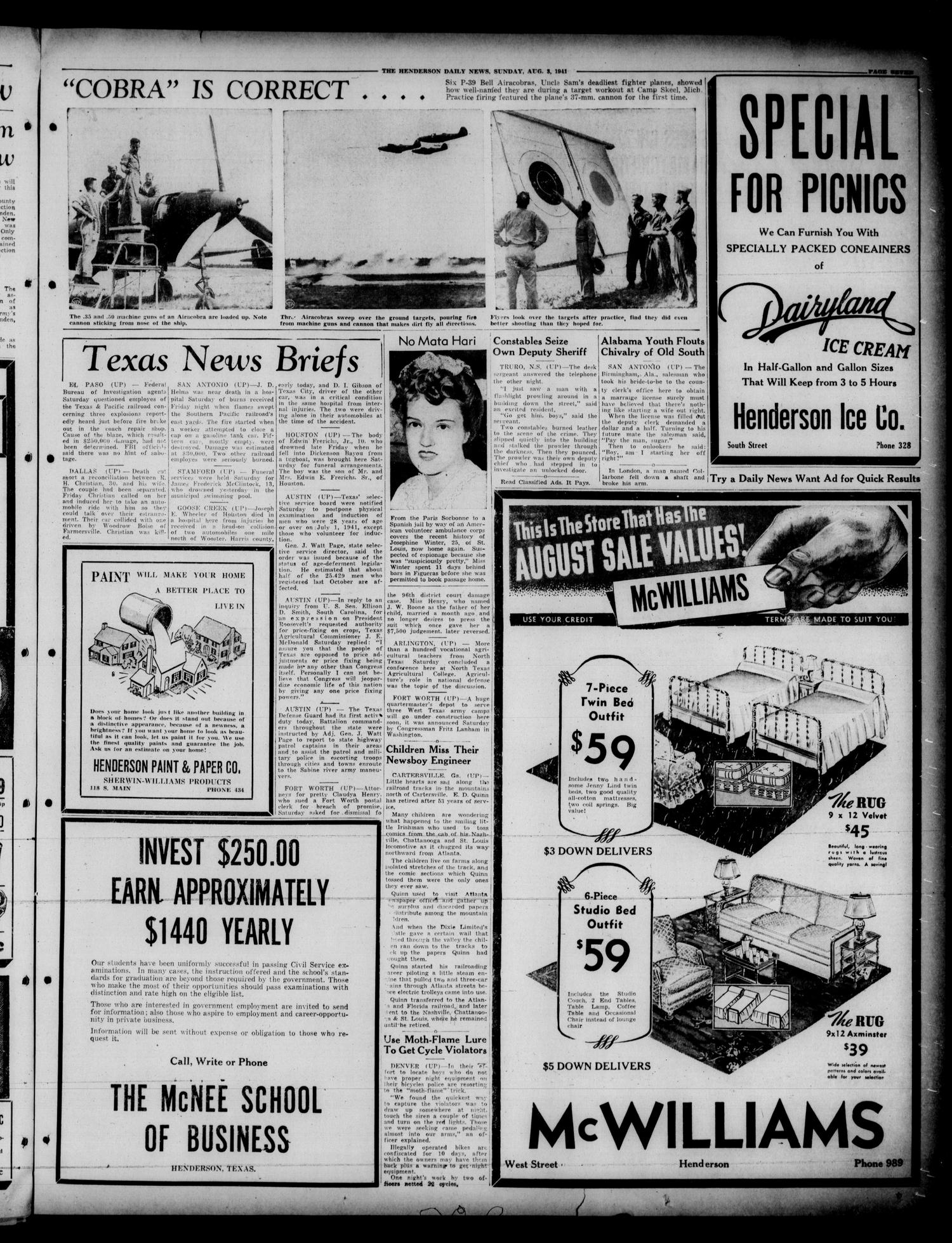Henderson Daily News (Henderson, Tex.), Vol. 11, No. 117, Ed. 1 Sunday, August 3, 1941
                                                
                                                    [Sequence #]: 7 of 24
                                                