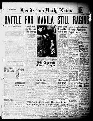 Primary view of object titled 'Henderson Daily News (Henderson, Tex.), Vol. 11, No. 247, Ed. 1 Thursday, January 1, 1942'.