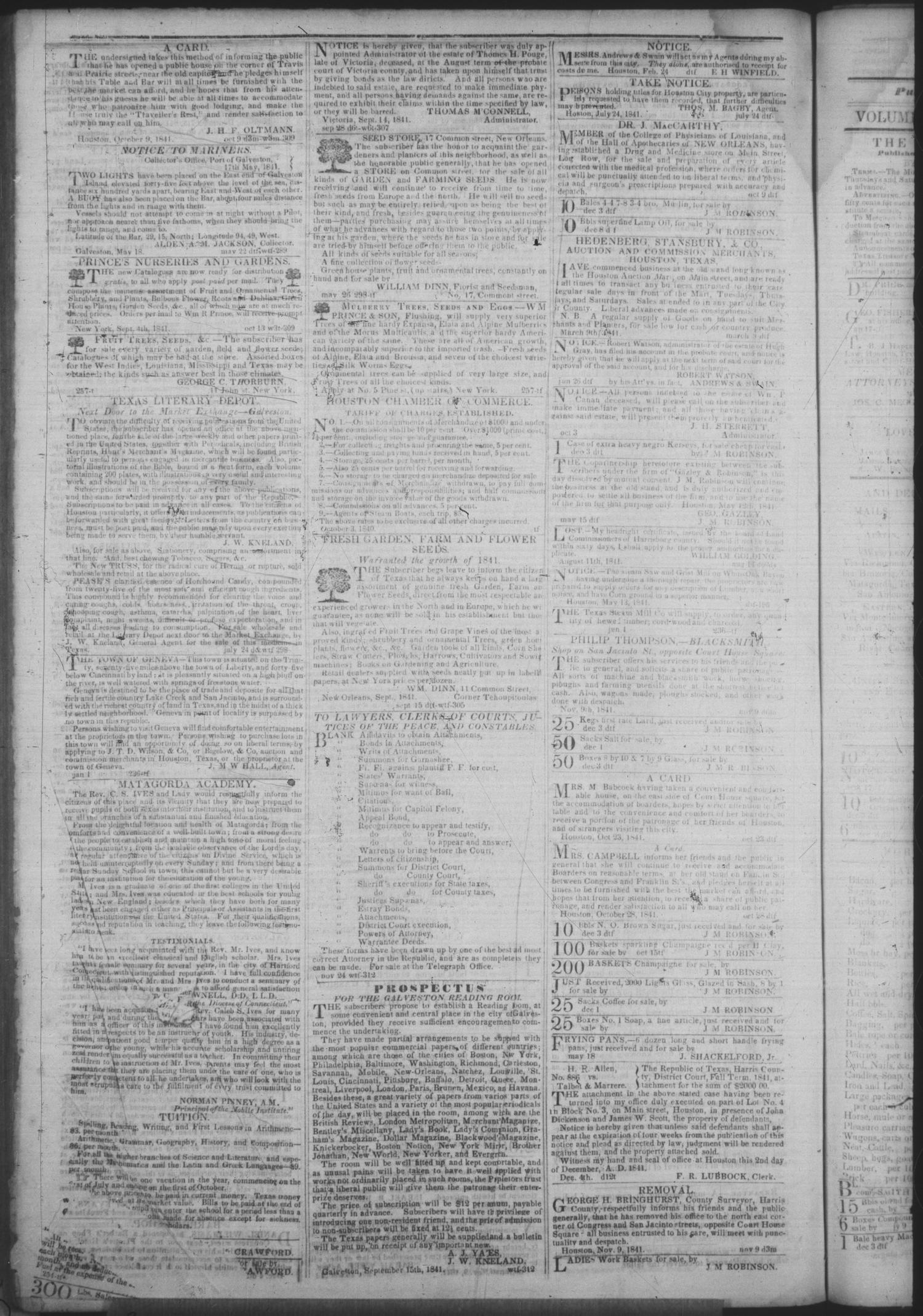 The Morning Star. (Houston, Tex.), Vol. 2, No. 279, Ed. 1 Saturday, December 18, 1841
                                                
                                                    [Sequence #]: 4 of 4
                                                