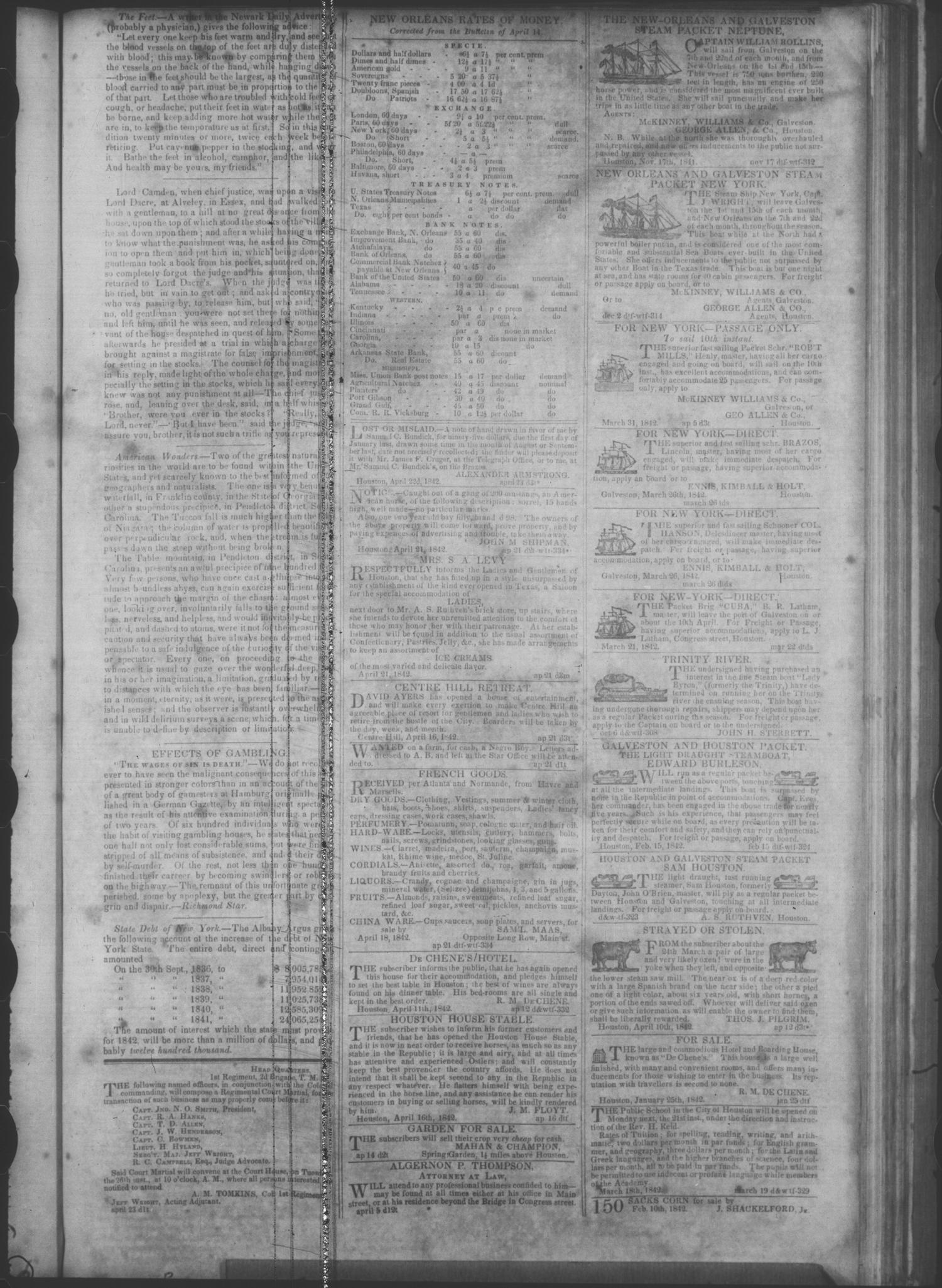 The Morning Star. (Houston, Tex.), Vol. 3, No. 333, Ed. 1 Saturday, April 23, 1842
                                                
                                                    [Sequence #]: 3 of 4
                                                