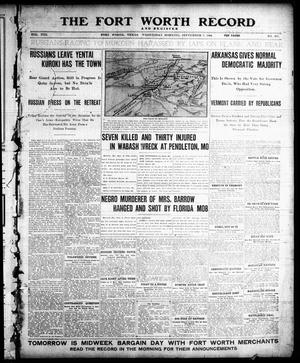 Primary view of The Fort Worth Record and Register (Fort Worth, Tex.), Vol. 8, No. 317, Ed. 1 Wednesday, September 7, 1904