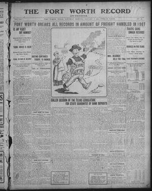 Primary view of object titled 'The Fort Worth Record and Register (Fort Worth, Tex.), Vol. 12, No. 80, Ed. 1 Saturday, January 4, 1908'.