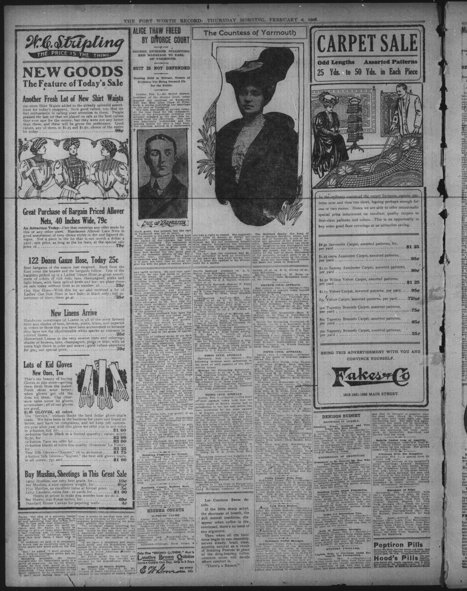 The Fort Worth Record and Register (Fort Worth, Tex.), Vol. 12, No. 113, Ed. 1 Thursday, February 6, 1908
                                                
                                                    [Sequence #]: 2 of 12
                                                
