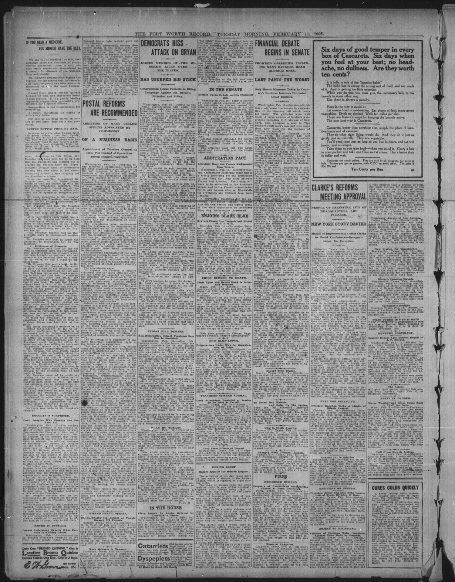 The Fort Worth Record and Register (Fort Worth, Tex.), Vol. 12, No. 118, Ed. 1 Tuesday, February 11, 1908
                                                
                                                    [Sequence #]: 2 of 10
                                                