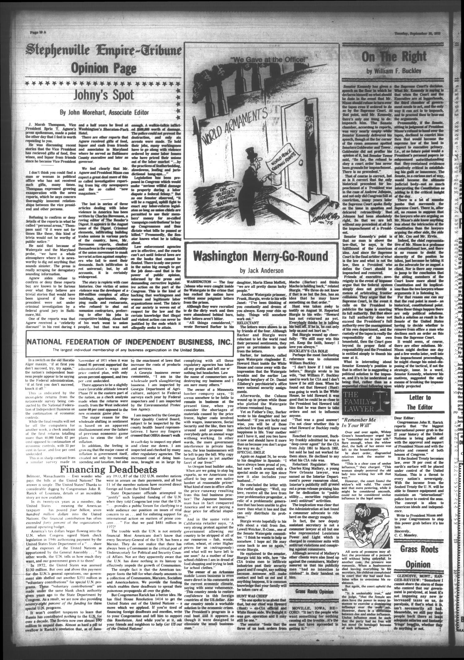 Stephenville Empire-Tribune (Stephenville, Tex.), Vol. 104, No. 179, Ed. 1 Tuesday, September 18, 1973
                                                
                                                    [Sequence #]: 10 of 12
                                                