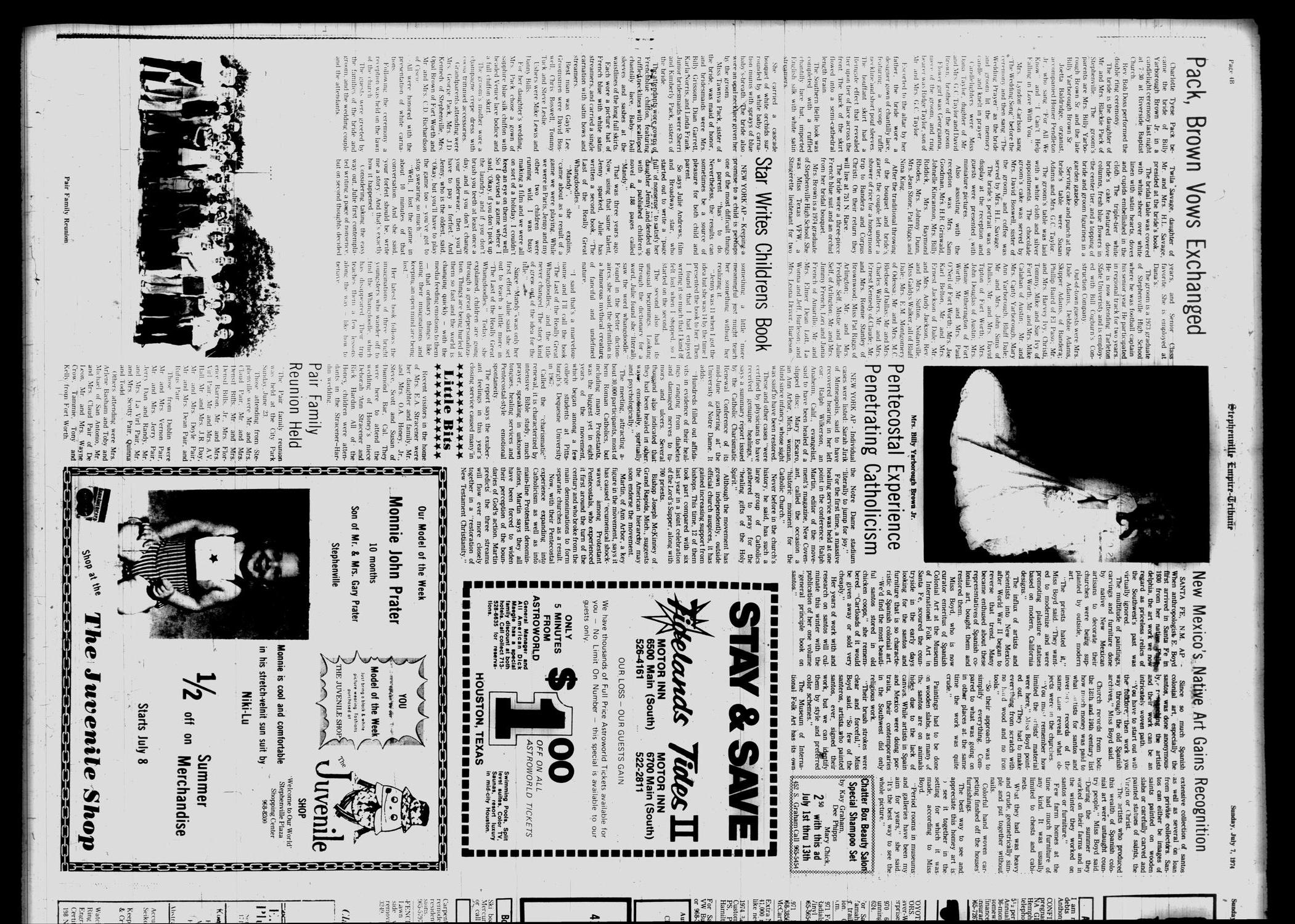 Stephenville Empire-Tribune (Stephenville, Tex.), Vol. 105, No. 161, Ed. 1 Sunday, July 7, 1974
                                                
                                                    [Sequence #]: 16 of 24
                                                