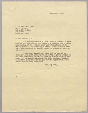 Primary view of object titled '[Letter from I. H. Kempner to Bailey Calvin, February 5, 1952]'.