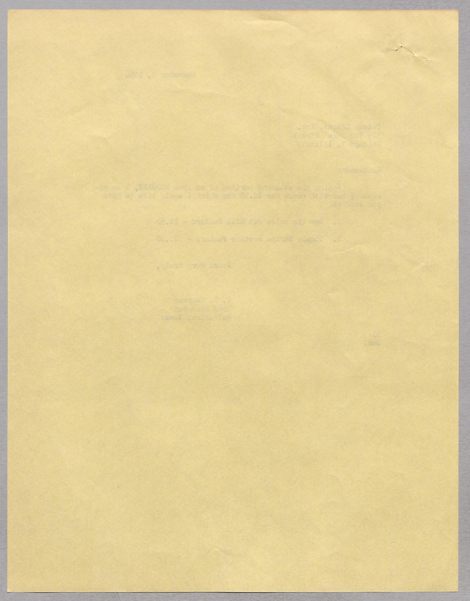[Letter from I. H. Kempner to Cutter Cravat, Inc., December 1, 1954]
                                                
                                                    [Sequence #]: 2 of 2
                                                