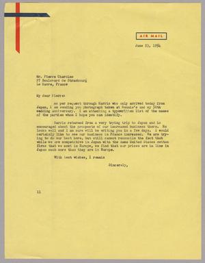 Primary view of object titled '[Letter from Isaac H. Kempner to Pierre Chardine, June 23, 1954]'.