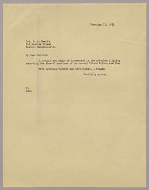 Primary view of object titled '[Letter from Isaac Herbert Kempner to L. H. Hewitt, February 17, 1954]'.