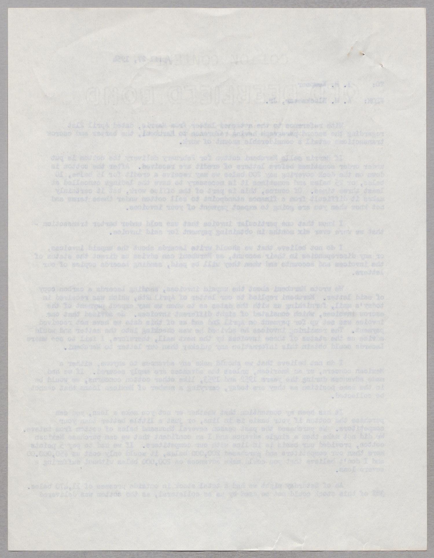 [Letter from A. H. Blackshear, Jr. to I. H. Kempner, April 27, 1954]
                                                
                                                    [Sequence #]: 2 of 4
                                                