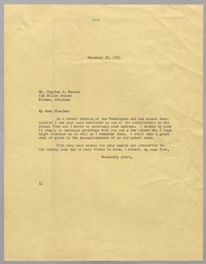 Primary view of object titled '[Letter from I. H. Kempner to Charles A. Wooten, December 28, 1954]'.