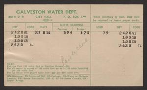 Primary view of object titled 'Galveston Water Works Monthly Statement: October 1956'.