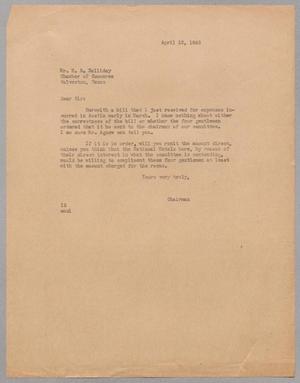 Primary view of object titled '[Letter from Isaac H. Kempner to E. S. Holliday, April 12, 1945]'.