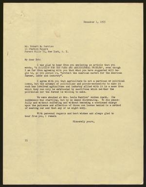 Primary view of object titled '[Letter from Isaac H. Kempner to Robert M. Harriss, December 1, 1955]'.