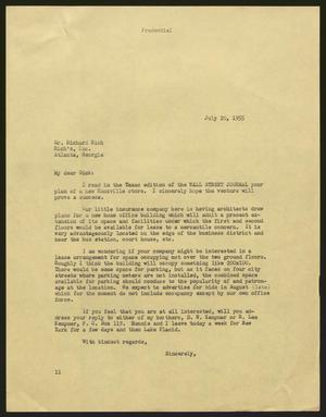 Primary view of object titled '[Letter from I. H. Kempner to Richard Rich, July 20, 1955]'.