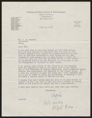 Primary view of object titled '[Letter from Alfred L. Rose to I. H. Kempner, July 14, 1955]'.