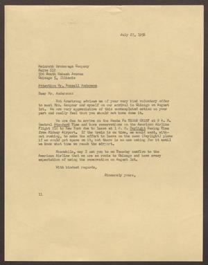 Primary view of object titled '[Letter from I. H. Kempner to Meinrath Brokerage Company, July 27, 1956]'.