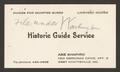 Text: [Annotated Business Card for Abe Shapiro of Historic Guide Service]