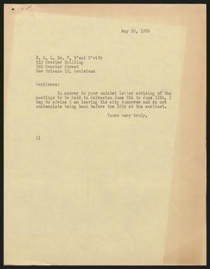 Primary view of object titled '[Letter from Isaac H. Kempner to D. G. L., May 29, 1963]'.
