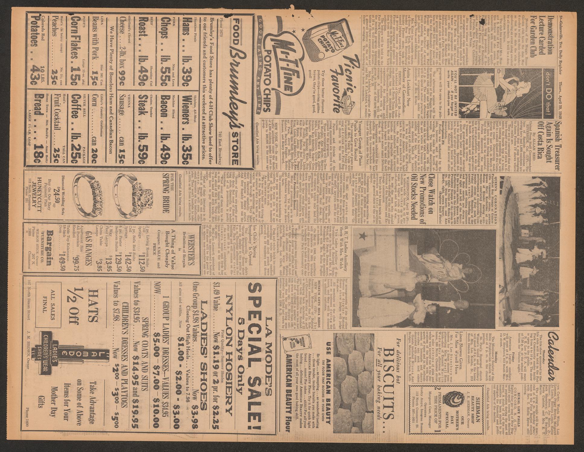Gainesville Daily Register and Messenger (Gainesville, Tex.), Vol. 58, No. 209, Ed. 1 Thursday, April 29, 1948
                                                
                                                    [Sequence #]: 3 of 12
                                                