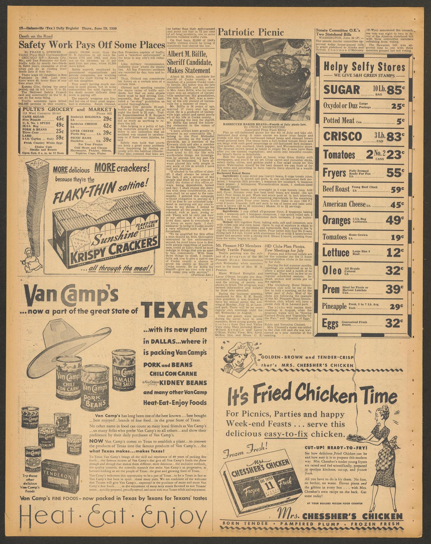 Gainesville Daily Register and Messenger (Gainesville, Tex.), Vol. 60, No. 261, Ed. 1 Thursday, June 29, 1950
                                                
                                                    [Sequence #]: 12 of 12
                                                