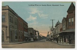Primary view of object titled 'Looking West on Austin St., Marshall, Texas'.