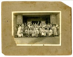 Primary view of object titled '[South Marshall School Student Body and Teachers ca. 1917]'.