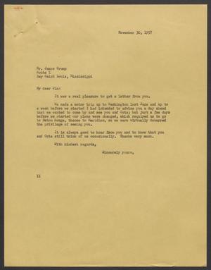 Primary view of object titled '[Letter from Isaac H. Kempner to James Crump, November 30, 1957]'.