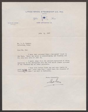 Primary view of object titled '[Letter from Solon B. Turman to I. H. Kempner, July 2, 1957]'.