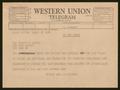 Letter: [Telegram from Henrietta and Isaac H. Kempner to Herbert H. Lehman, M…