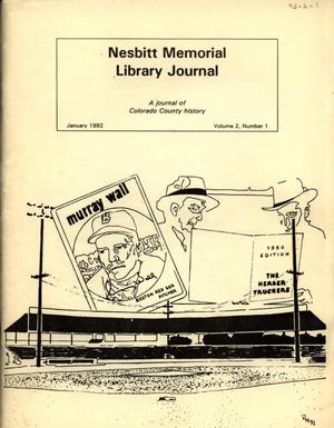 Nesbitt Memorial Library Journal, Volume 2, Number 1, January 1992