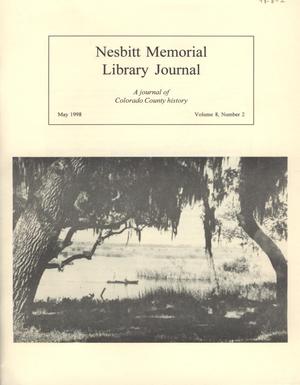 Primary view of object titled 'Nesbitt Memorial Library Journal, Volume 8, Number 2, May 1998'.