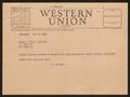 Letter: [Telegram from I. H. Kempner to James E. Ward and Company - November …