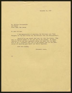 Primary view of object titled '[Letter from Isaac H. Kempner to William Scharpwinkel, December 26, 1957]'.