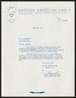 Primary view of object titled '[Letter from Steen Boggild, Jr. to Isaac H. Kempner, March 18, 1957]'.