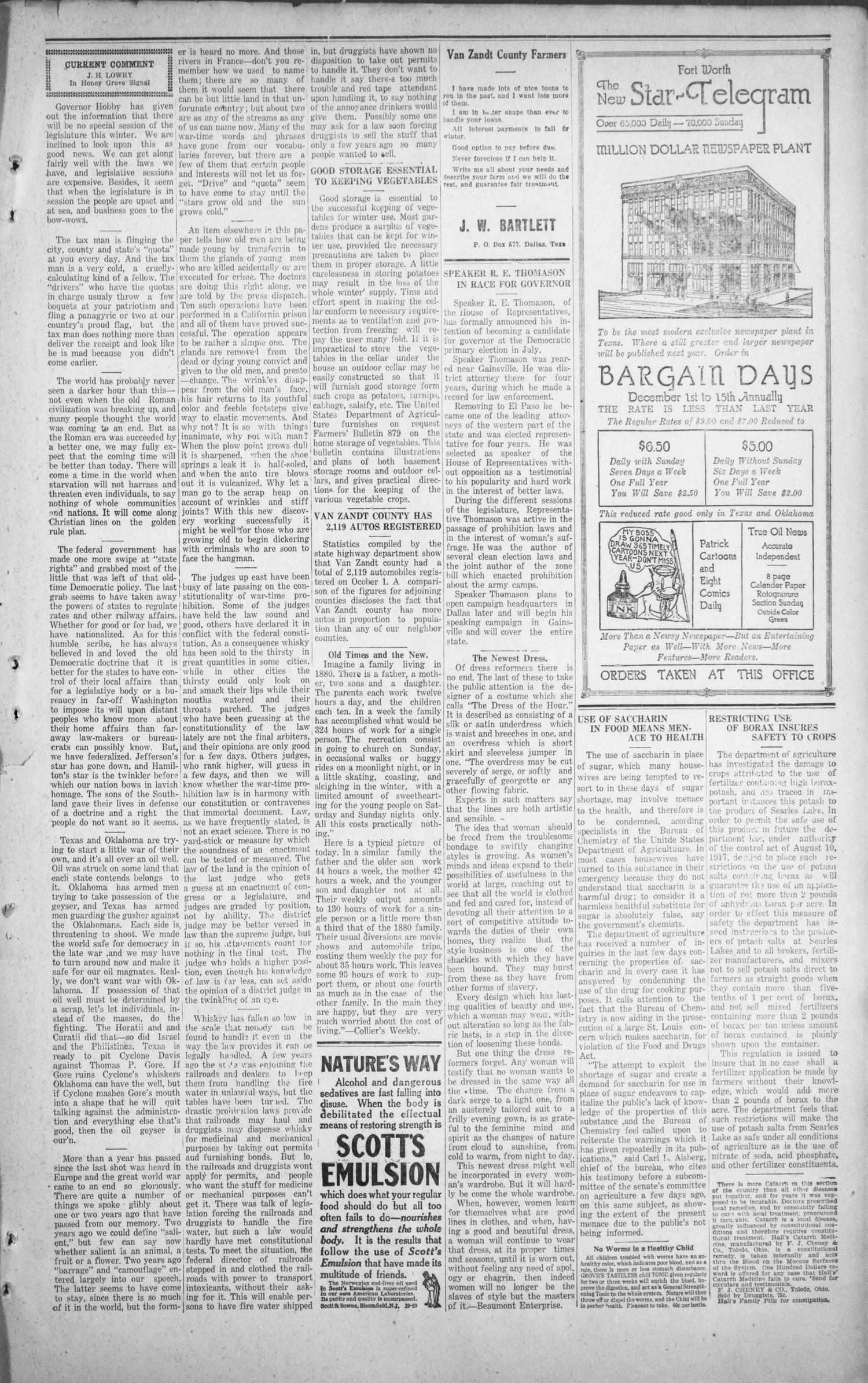 The Canton Herald (Canton, Tex.), Vol. 37, No. 48, Ed. 1 Friday, November 28, 1919
                                                
                                                    [Sequence #]: 3 of 8
                                                