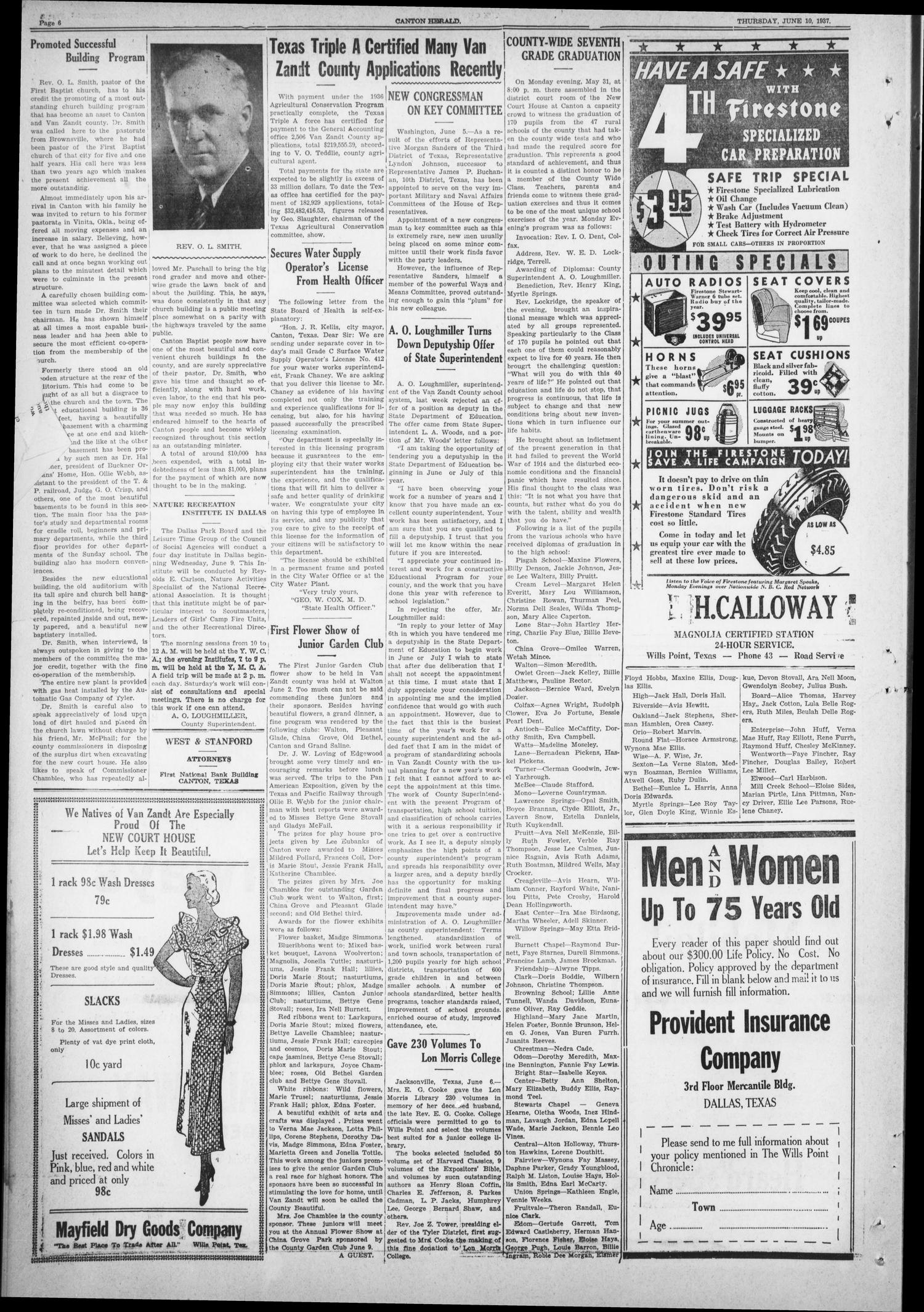 The Canton Herald (Canton, Tex.), Vol. 55, No. 23, Ed. 1 Thursday, June 10, 1937
                                                
                                                    [Sequence #]: 22 of 24
                                                