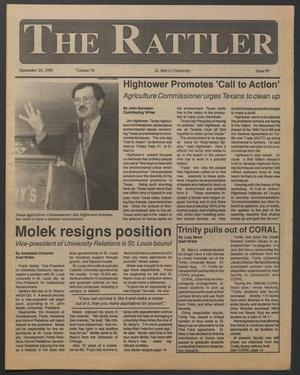 Primary view of object titled 'The Rattler (San Antonio, Tex.), Vol. 76, No. 3, Ed. 1 Wednesday, September 26, 1990'.