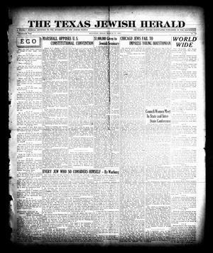 Primary view of object titled 'The Texas Jewish Herald (Houston, Tex.), Vol. 19, No. 29, Ed. 1 Thursday, March 17, 1927'.