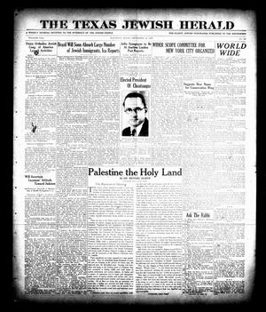 Primary view of object titled 'The Texas Jewish Herald (Houston, Tex.), Vol. 20, No. 36, Ed. 1 Thursday, December 15, 1927'.
