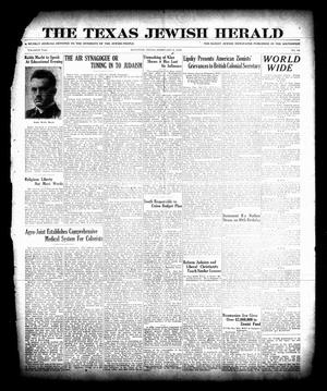 Primary view of object titled 'The Texas Jewish Herald (Houston, Tex.), Vol. 20, No. 44, Ed. 1 Thursday, February 9, 1928'.